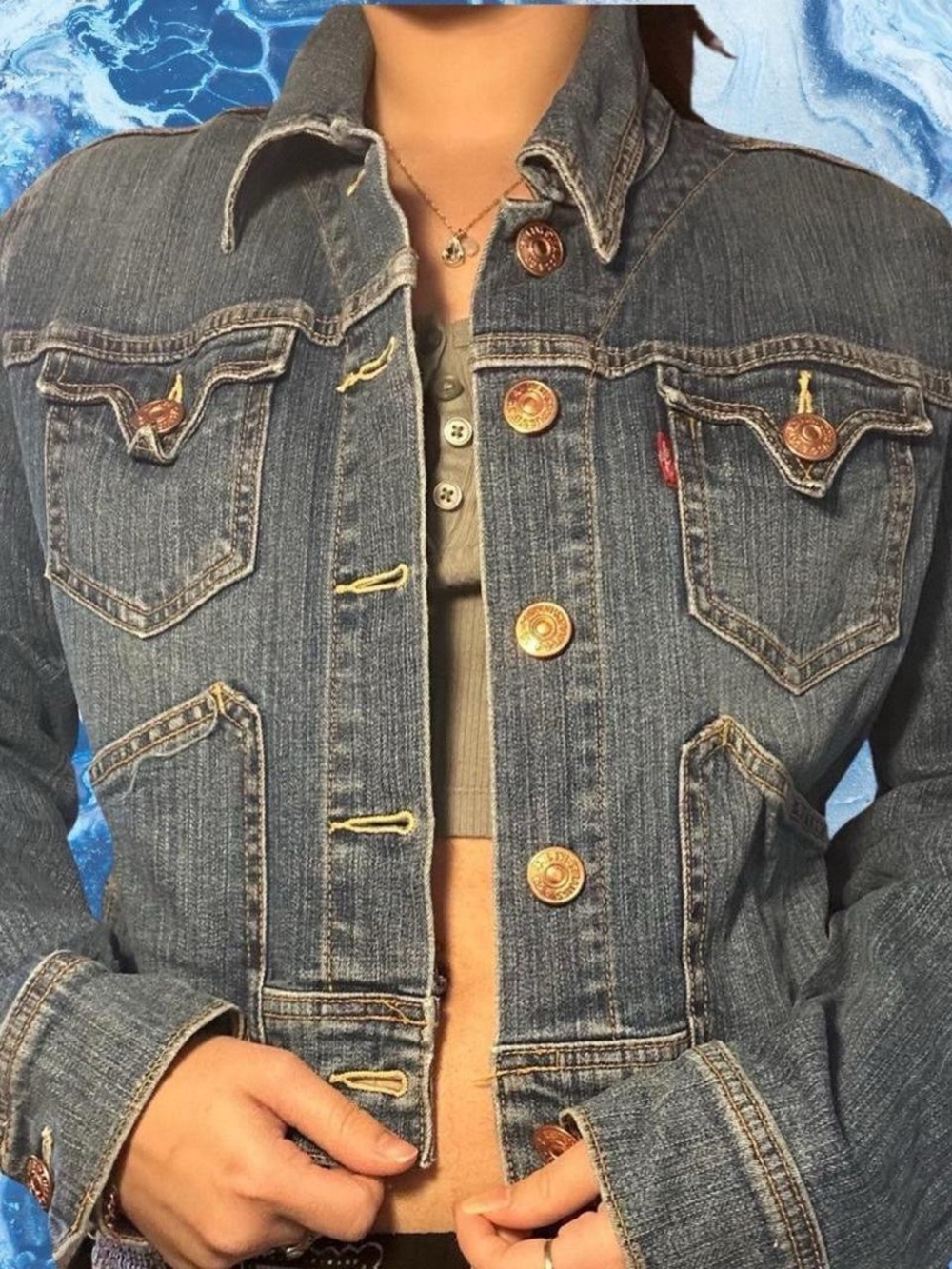 Levi's Dark Blue Denim Jacket with Copper Buttons